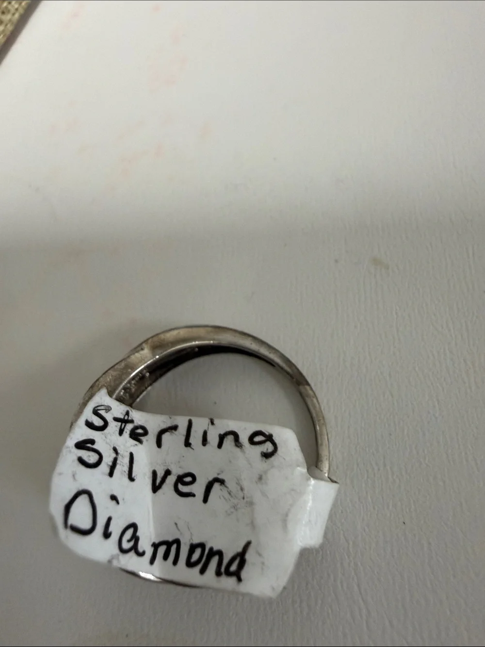 Sterling Silver and Diamond Ring size 8